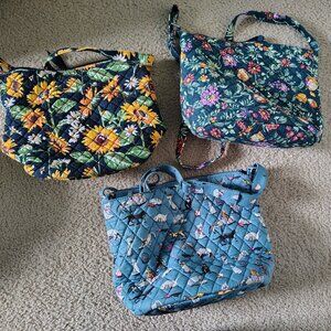 Vera Bradley sunflower, cats, leaves bucket bags